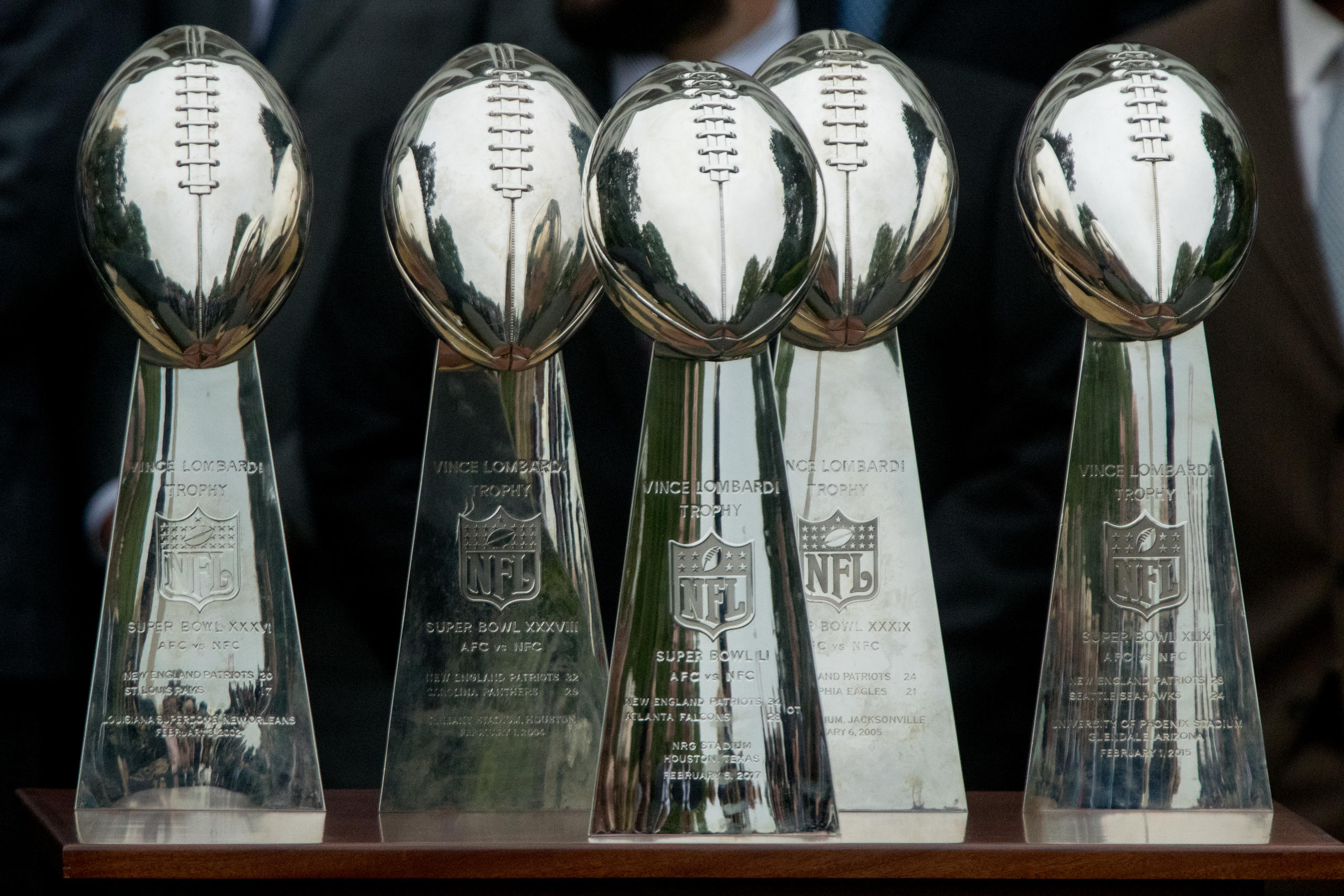 New England Patriots Lombardi Super Bowl trophy at Eastfield Mall  vaccination site